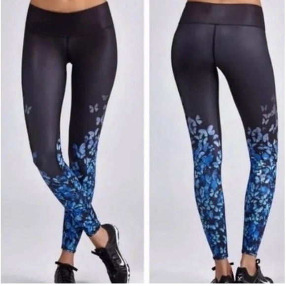 Alo Yoga Gypset Goddess Blue Butterfly Leggings Size S - Picture 3 of 14